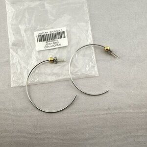Jenny Bird Icon Hoops Hoop Earrings Minimalist Modern - Silver Tone Gold Ball